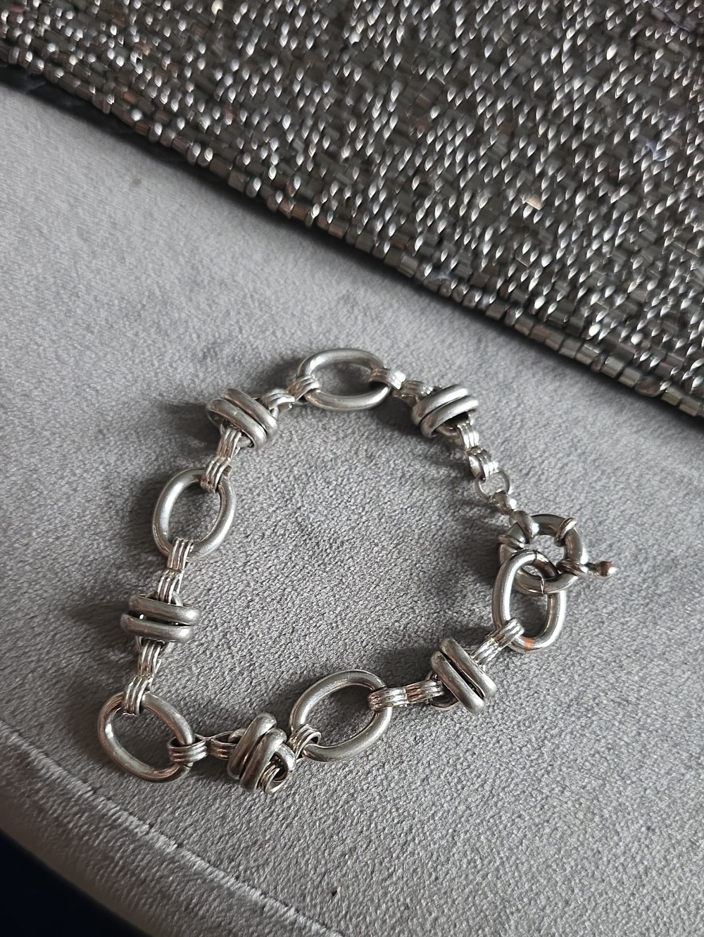 Vintage Silver Linked Circle Bracelet
